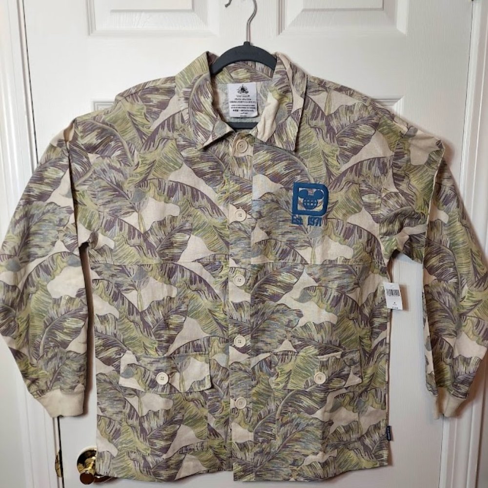 $119 Disneyland Resort Spirit Jersey Shirt Men's S Tropical‎ Palm Button Up New